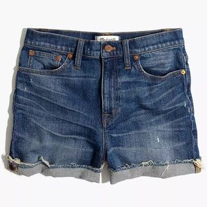 NWT Madewell High-Rise Denim Shorts in Glenoaks Wash: Cutoff Edition
